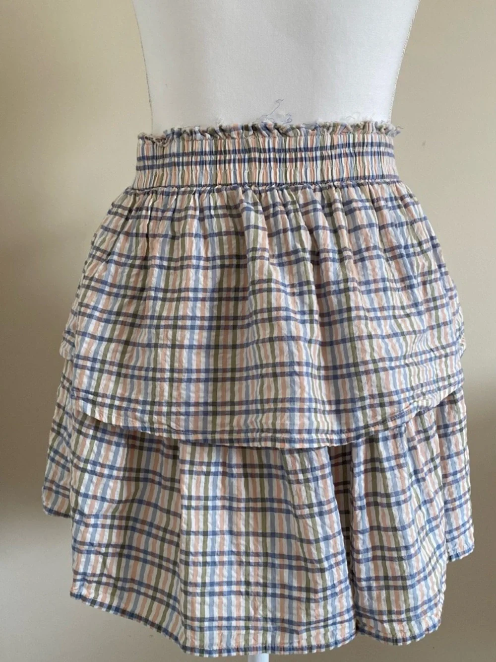 Aerie Plaid  Skirt - Blue and Cream - Picture 2 of 8